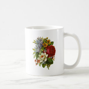 Schönes Romantisches SommBouquet mit Rote Rose Kaffeetasse
