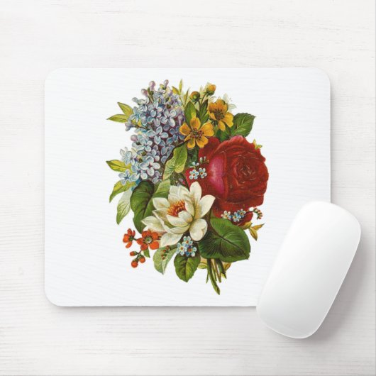 Schönes Romantisches SommBouquet mit Rote Rose Mousepad (Mit Mouse)