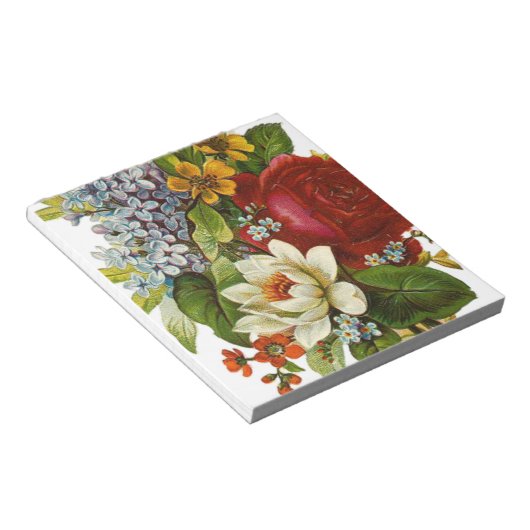 Schönes Romantisches SommBouquet mit Rote Rose Notizblock (angewinkelt)