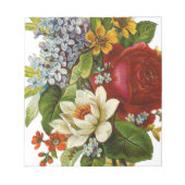 Schönes Romantisches SommBouquet mit Rote Rose Notizblock (Vorderseite)