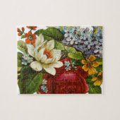 Schönes Romantisches SommBouquet mit Rote Rose Puzzle (Horizontal)