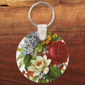 Schönes Romantisches SommBouquet mit Rote Rose Schlüsselanhänger (Vorderseite)