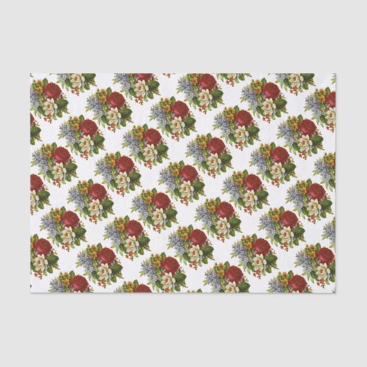 Schönes Romantisches SommBouquet mit Rote Rose Seidenpapier (Vorderseite)