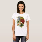 Schönes Romantisches SommBouquet mit Rote Rose T-Shirt (Vorne ganz)