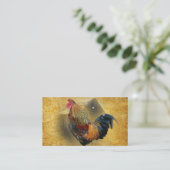Schönes Rooster und Rustikales Hühnermoop Visitenkarte (Stehend Vorderseite)