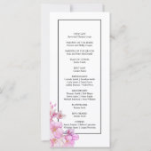 Schönes rosa Aquarellblüten Hochzeitsprogramm (Rückseite)