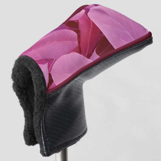 Schönes rosa Blattmuster Golf Headcover (3/4 Vorderseite)