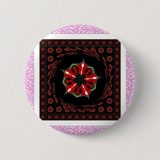 Schönes rosa blaues Herz für Liebe-Design Button (Vorderseite)