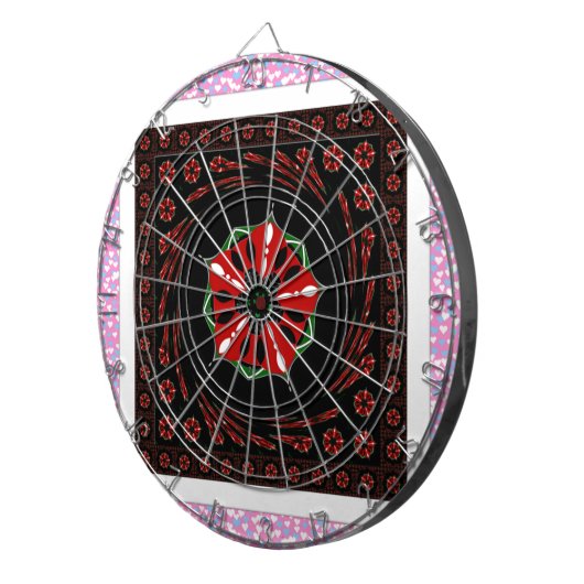 Schönes rosa blaues Herz für Liebe-Design Dartscheibe (Vorderseite rechts)