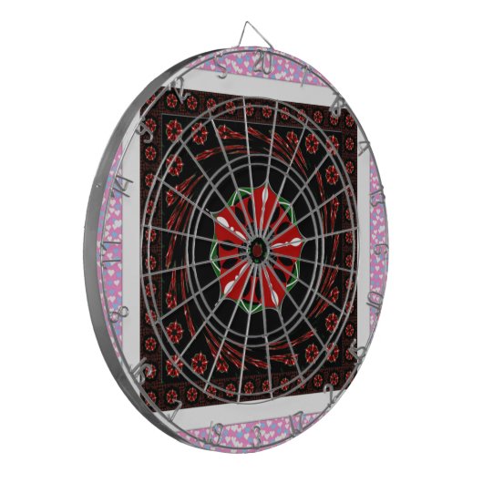 Schönes rosa blaues Herz für Liebe-Design Dartscheibe (Vorderseite Links)