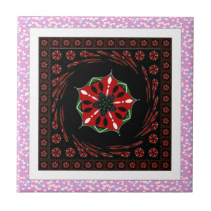 Schönes rosa blaues Herz für Liebe-Design Fliese