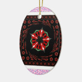 Schönes rosa blaues Herz für Liebe-Design Keramikornament (Links)