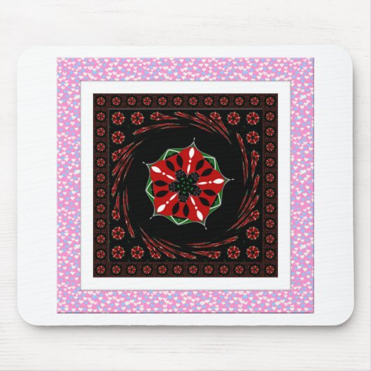 Schönes rosa blaues Herz für Liebe-Design Mousepad (Vorne)