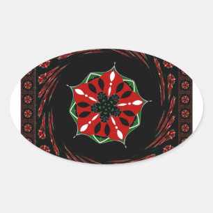 Schönes rosa blaues Herz für Liebe-Design Ovaler Aufkleber