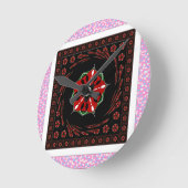 Schönes rosa blaues Herz für Liebe-Design Runde Wanduhr (Winkel)