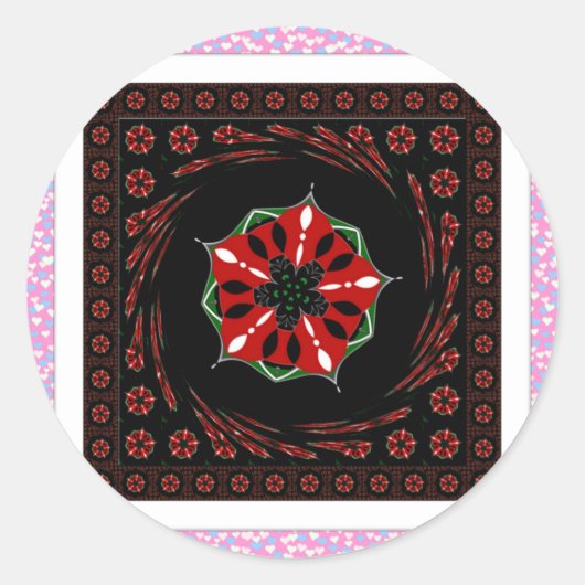 Schönes rosa blaues Herz für Liebe-Design Runder Aufkleber (Vorderseite)