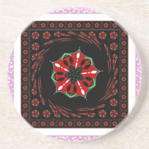Schönes rosa blaues Herz für Liebe-Design Sandstein Untersetzer