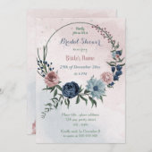 schönes, rosa blühendes Brautparty Einladung (Vorne/Hinten)