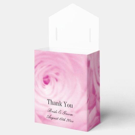 Schönes Rosa Blume Foto Hochzeit drucken Geschenkschachtel (Geöffnet)