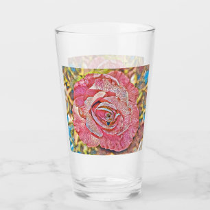 Schönes Rosa-Blume-Gemälde Glas