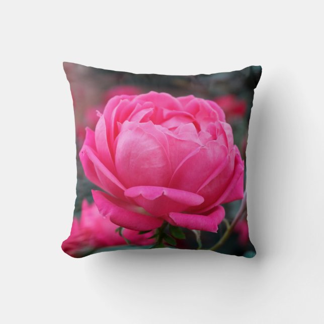 Schönes rosa Blume Kissen (Vorderseite)