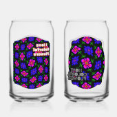 Schönes rosa Blume Muster Dosenglas (Rückseite)