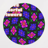 Schönes rosa Blume Muster Etiketten (Design 2)