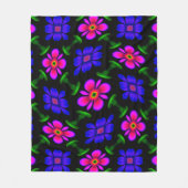 Schönes rosa Blume Muster Fleecedecke (Vorderseite)