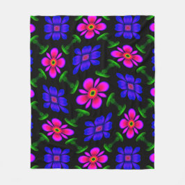 Schönes rosa Blume Muster Fleecedecke