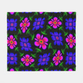 Schönes rosa Blume Muster Fleecedecke (Vorderseite (Horizontal))