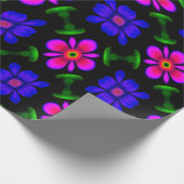 Schönes rosa Blume Muster Geschenkpapier (Ecke)