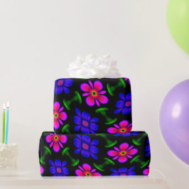 Schönes rosa Blume Muster Geschenkpapier