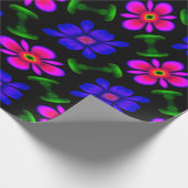 Schönes rosa Blume Muster Geschenkpapier (Ecke)