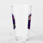 Schönes rosa Blume Muster Glas (Links)