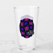 Schönes rosa Blume Muster Glas (Vorderseite)