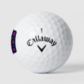 Schönes rosa Blume Muster Golfball (Logo)