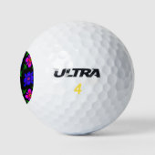 Schönes rosa Blume Muster Golfball (Logo)