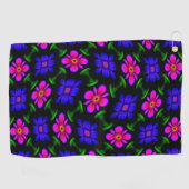 Schönes rosa Blume Muster Golfhandtuch (Horizontal)