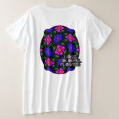 Schönes rosa Blume Muster Große Größe T-Shirt (Design Rückseite)