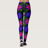 Schönes rosa Blume Muster Leggings (Rückseite)