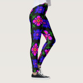 Schönes rosa Blume Muster Leggings (Rechts)