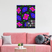 Schönes rosa Blume Muster Leinwanddruck (Insitu (Wohnzimmer))