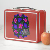 Schönes rosa Blume Muster Metall Brotdose (Beispiel)