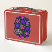 Schönes rosa Blume Muster Metall Brotdose (Rückseite)