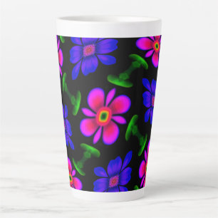 Schönes rosa Blume Muster Milchtasse