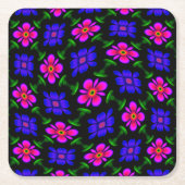 Schönes rosa Blume Muster Rechteckiger Pappuntersetzer (Vorderseite)