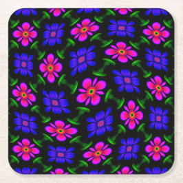 Schönes rosa Blume Muster Rechteckiger Pappuntersetzer