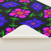 Schönes rosa Blume Muster Sherpadecke (3/4)