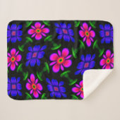 Schönes rosa Blume Muster Sherpadecke (Vorderseite (Horizontal))