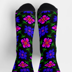 Schönes rosa Blume Muster Socken